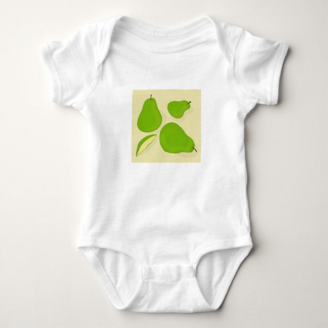 Body Para Bebê Body de Bebê com Desenho de Pera Verde (Frente)