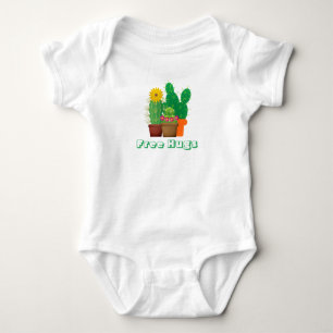 Body Para Bebê Body de Bebê com Estampa de Cactus Free Hugs