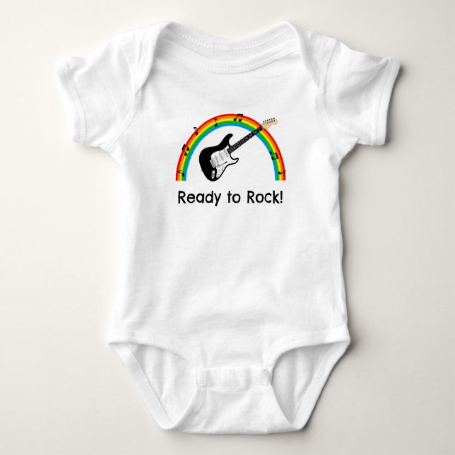 Body Para Bebê Body de Bebê com Guitarra Personalizado Pronto par (Frente)