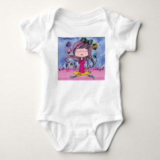 Body Para Bebê Body de bebê com ilustração de yoga de menina fofa
