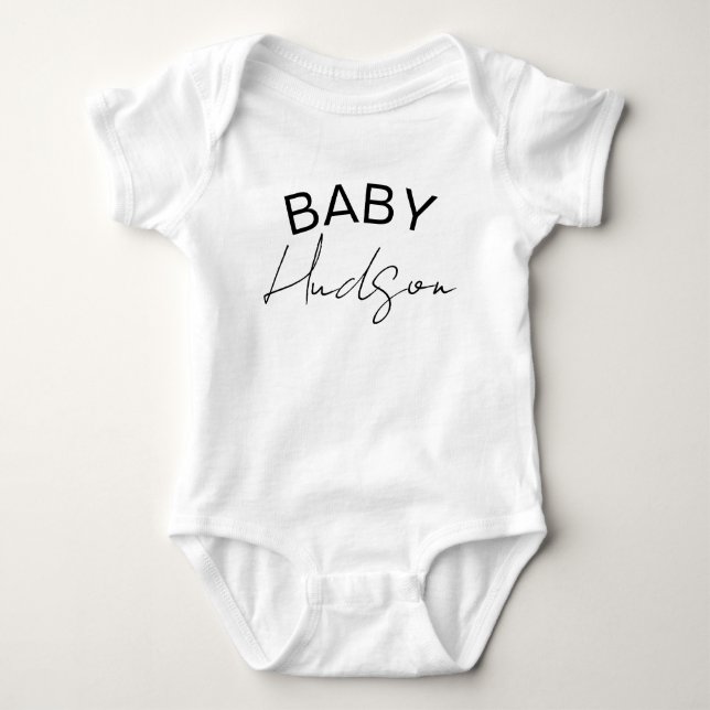Body Para Bebê Body de bebê com nome personalizado, Sobrenome ou  (Frente)