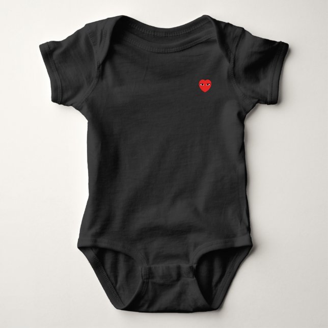 Body Para Bebê Body de bebê Coração Vermelho Fofo com Olhos (Frente)