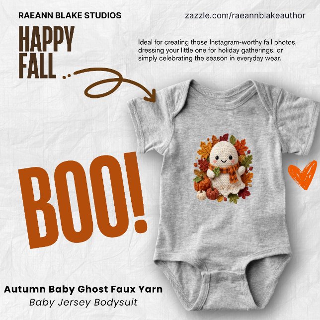 Body Para Bebê Body de Bebê de Fio Falso Fantasma de Outono (Criador carregado)