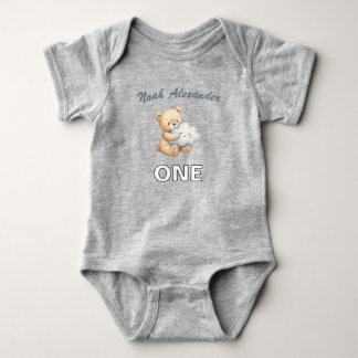 Body Para Bebê Body de Bebê de Primeiro Aniversário em Aquarela U