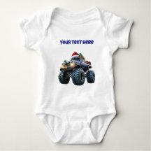 Body de Bebê Editável Caminhão Monstro Azul