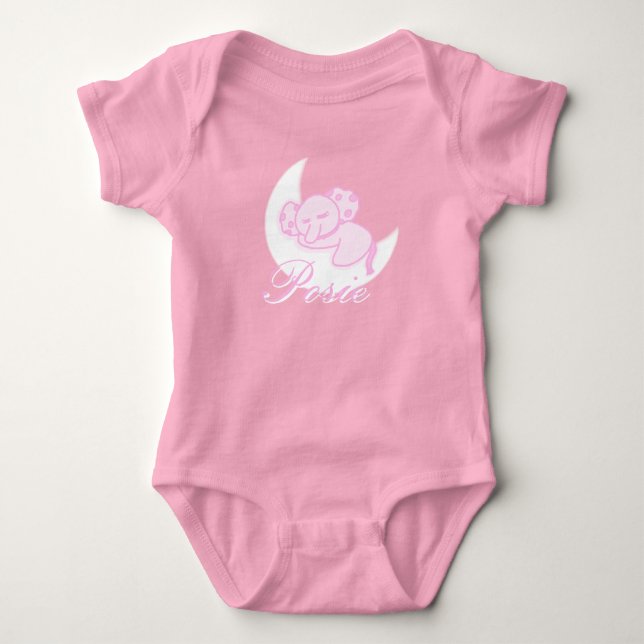 Body Para Bebê Body de Bebê Elefante Dormindo Personalizado (Frente)