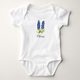 Body Para Bebê Body de bebê feminino com estampa de bluebonnets e