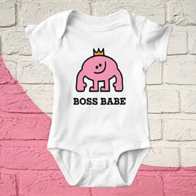 Body Para Bebê Body de Bebê Figura Rosa Coroa Boss Babe (Criador carregado)