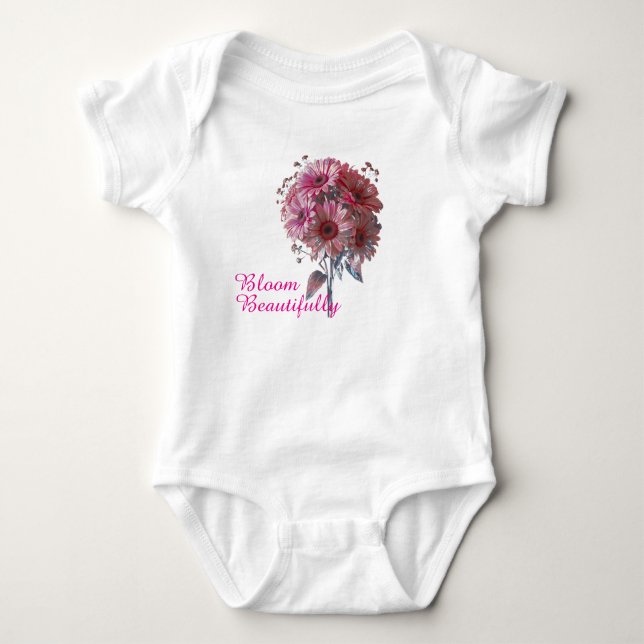 Body Para Bebê Body de Bebê Floral Bloom Beautifully (Frente)