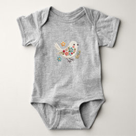 Body Para Bebê Body de Bebê Floral Little White Bird