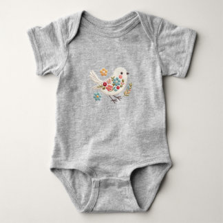 Body Para Bebê Body de Bebê Floral Little White Bird