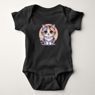 Body Para Bebê Body de Bebê Gatinho Fofo Olhos Verdes Infantil