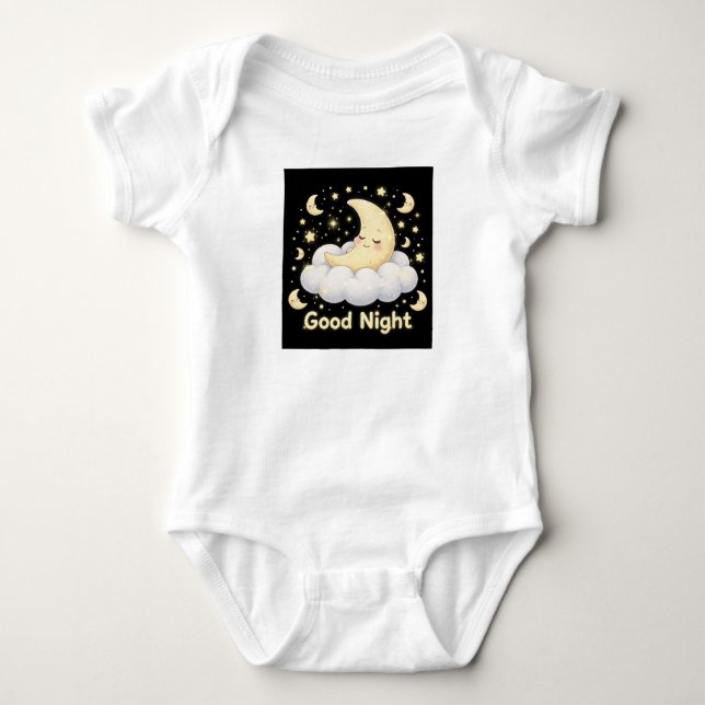 Body Para Bebê Body de Bebê Lua e Estrelas Fofo  (Frente)