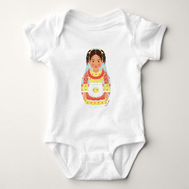 Body Para Bebê Body de Bebê Matryoshka Chilena (Frente)