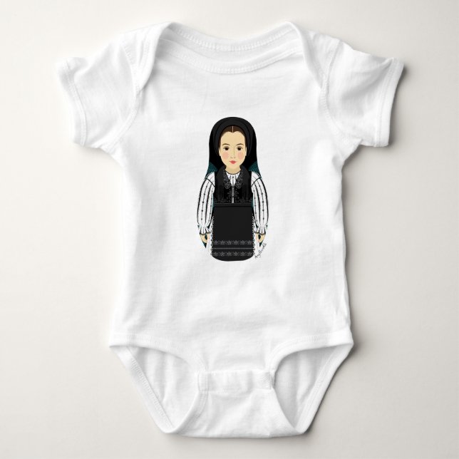 Body Para Bebê Body de Bebê Matryoshka Romena (Frente)