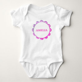 Body Para Bebê Body de Bebê Menina com Moldura Rosa Fofa com Nome