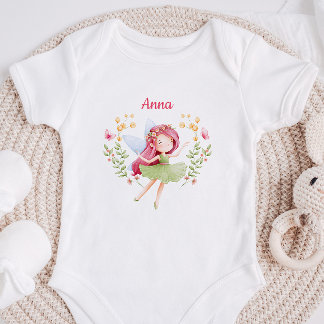 Body Para Bebê Body de Bebê Menina Fada Aquarela Personalizado 