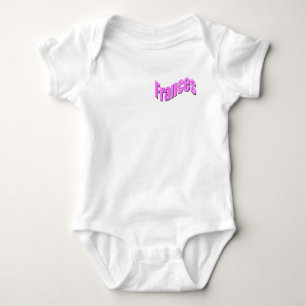 Body Para Bebê Body de Bebê Nome Frances Mosaico Rosa