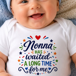 Body Para Bebê Body de Bebê Nonna Esperou por Muito Tempo
