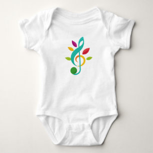 Body Para Bebê Body de Bebê Nota Musical Colorida – Inspiração na