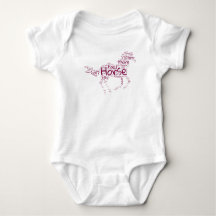 Body de Bebê Nuvem de Palavras de Cavalo – Present
