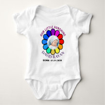 Body de Bebê Personalizado com Foto, Flor de Arco-
