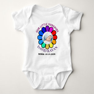Body Para Bebê Body de Bebê Personalizado com Foto, Flor de Arco-
