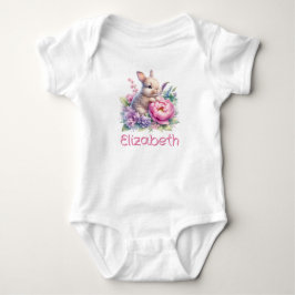 Body Para Bebê Body de Bebê Personalizado de Coelhinho Fofo em Aq