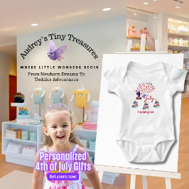 Body Para Bebê Body de Bebê Personalizado Meu 1º 4 de Julho