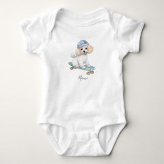 Body Para Bebê Body de Bebê Poodle Aquarela