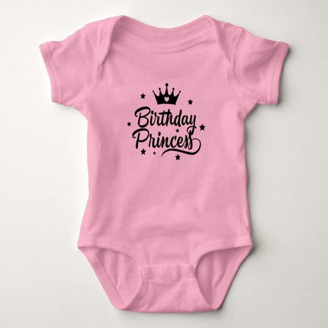 Body Para Bebê Body de Bebê Princesa de Aniversário (Frente)