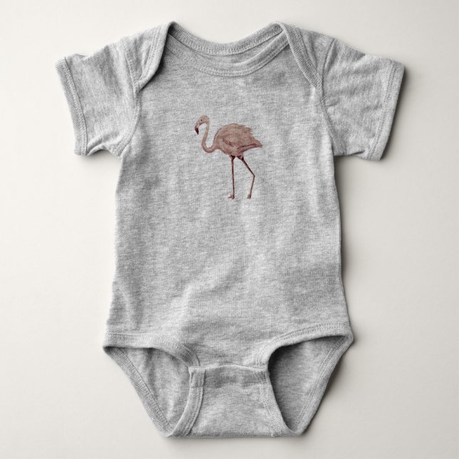 Body Para Bebê Body de Bebê Rosa Flamingo (Frente)