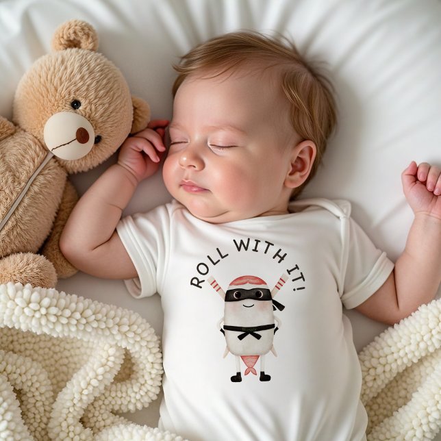 Body Para Bebê Body de Bebê Sushi Ninja Baby, Presente Divertido  (The cutest little ninja in town )