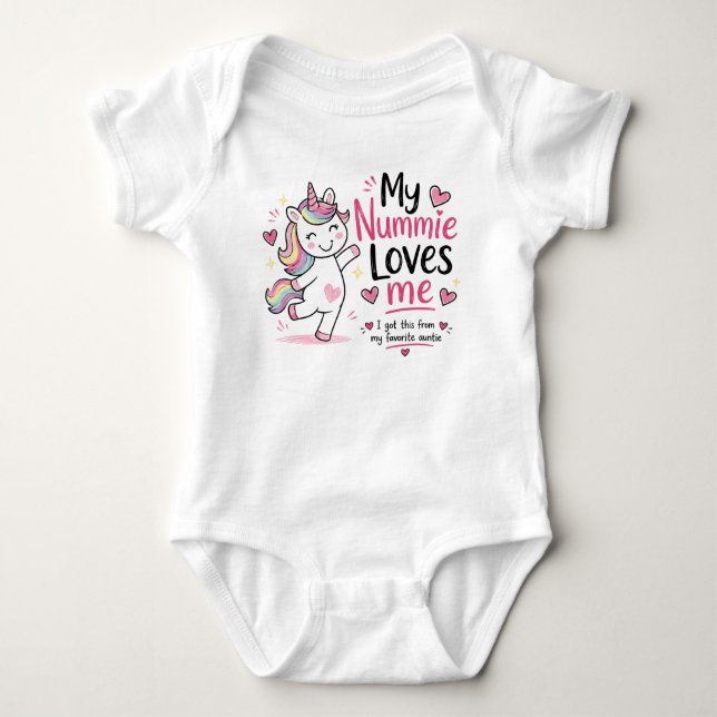 Body Para Bebê Body de Bebê Unicórnio Personalizável sob Encomend (Frente)