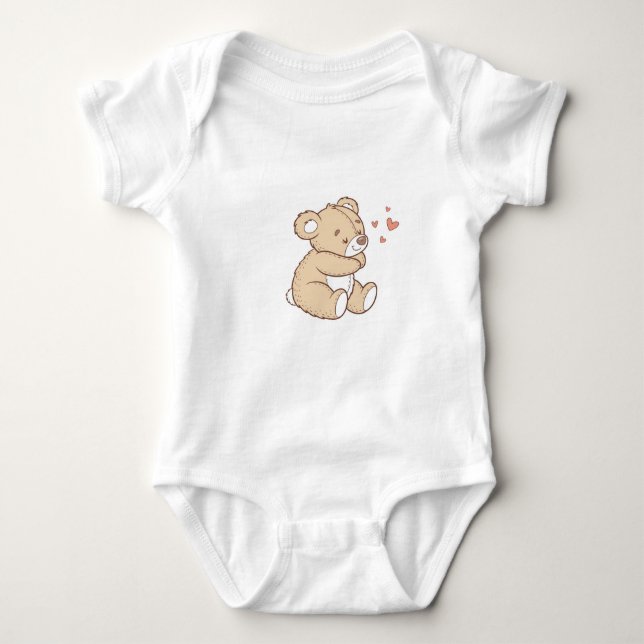 Body Para Bebê Body de Bebê Ursinho de Pelúcia (Frente)