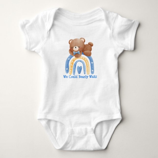Body Para Bebê Body de Bebê Urso Arco-íris Mal Podíamos Esperar (Frente)