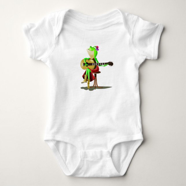 Body Para Bebê Body Infantil Bebê Sapo Tocando Violão (Frente)