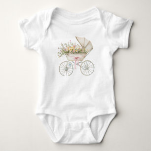 Body Para Bebê Body Infantil de Carruagem de Bebê Floral Vintage