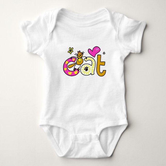 Body Para Bebê Body Infantil de Gatinho Calico - Presente de Roup (Frente)
