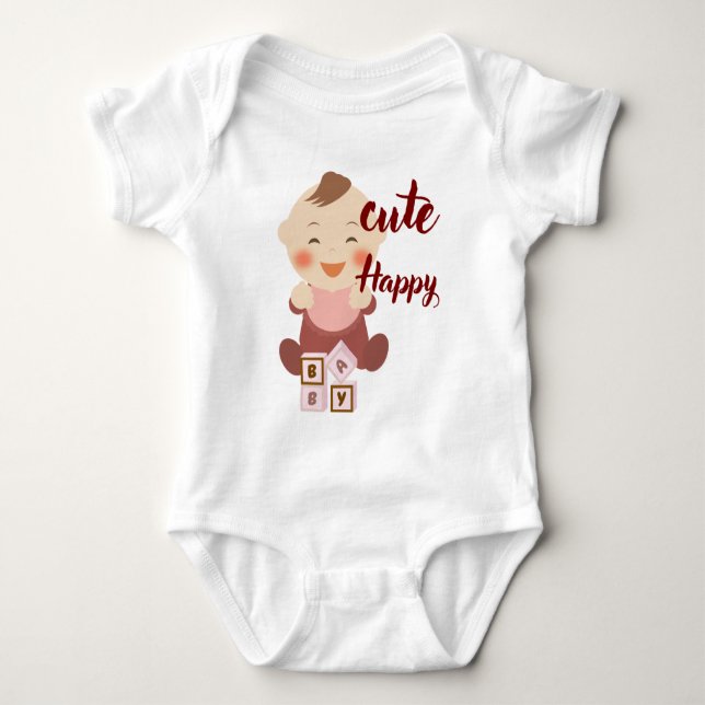Body Para Bebê Body Infantil Fofo Feliz – Bebê Adorável. (Frente)