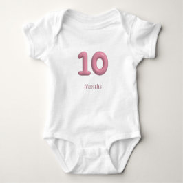 Body Para Bebê Body Infantil Número 3D Rosa 10 - 10 Meses de Bebê