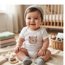 Body Macacão de Bebê Urso Fofo Doce | Madeira Mini