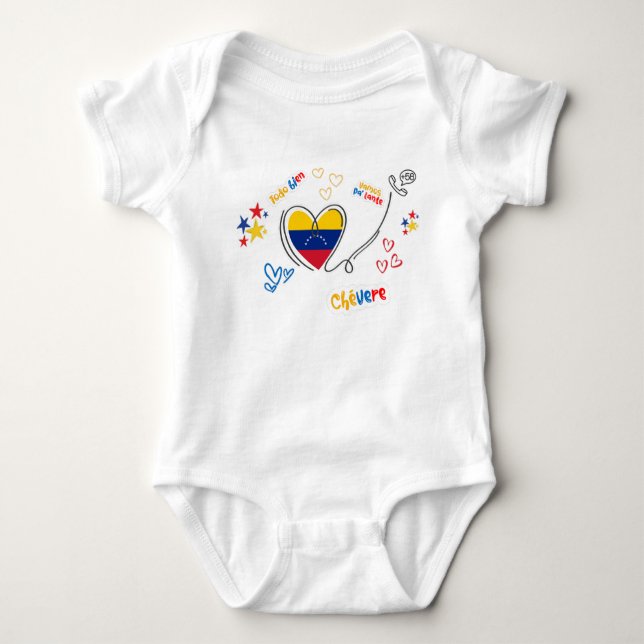 Body Para Bebê Body para Bebé Venezuela – Corazón con Bandera  (Frente)