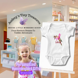 Body Para Bebê Body Personalizado de Bebê com Beija-flor