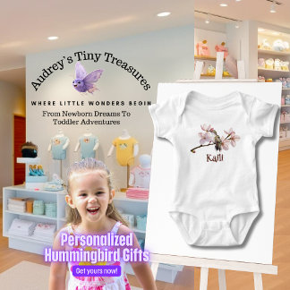 Body Para Bebê Body Personalizado de Bebê com Beija-flor
