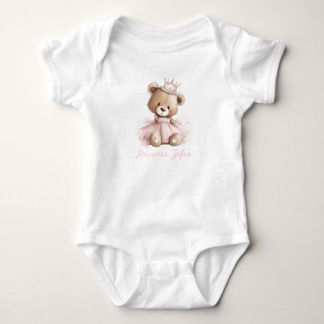 Body Para Bebê Body Personalizado Ursinho Princesa Bebê (Frente)