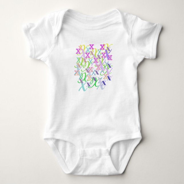 Body Para Bebê Body Romper "X" Bebê Confetes de Letras (Frente)