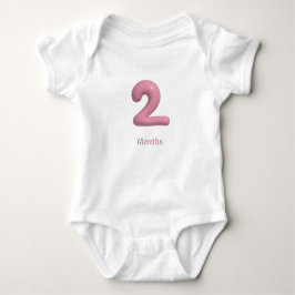 Body Para Bebê Body Rosa 3D Número 2 - 2 Meses Bebê Body