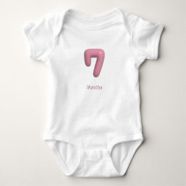 Body Para Bebê Body Rosa 3D Número 7 - 7 Meses Bebê