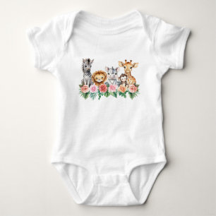 Body Para Bebê Body Safari Jungle Baby Girl Floral Bebê